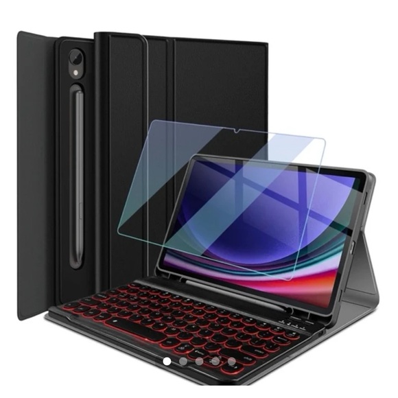 Samsung Galaxy Tab S10 Lite 5G Backlit Keyboard Case PU LEATHER-Black